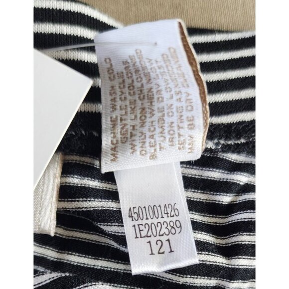 Chico’s Black & Neutral Striped Maxi Skirt Size 1 | Stylish Pull-On Long Skirt - Picture 10 of 12